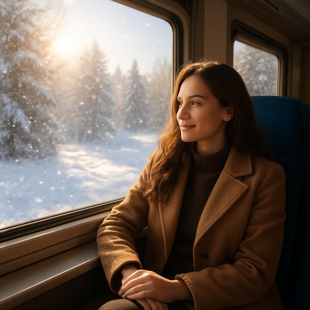 Elegant lady in the train